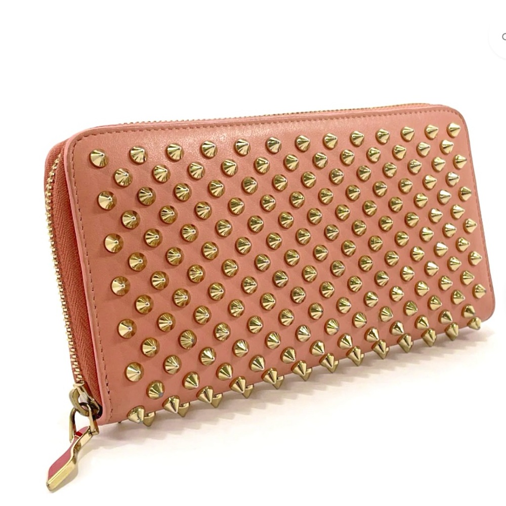 SOLD🔥Authentic CHRISTIAN LOUBOUTIN Panettone spike Zip around wallet - Picture 1 of 15